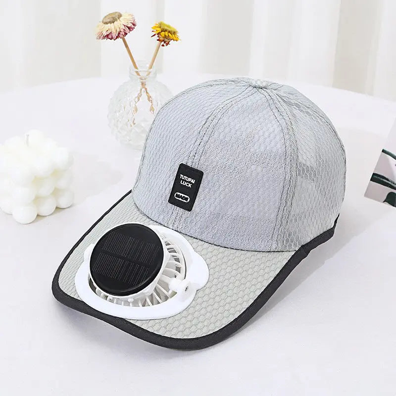 Light gray Breezecool solar hat cooling cap outdoor summer